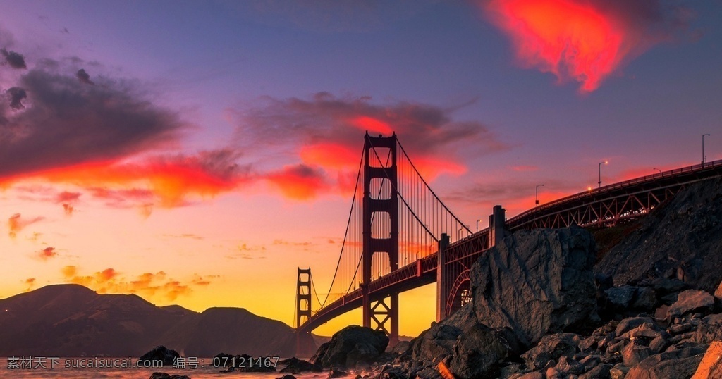 金门大桥 旧金山 美国 秋季 天空 自然景观 自然风光