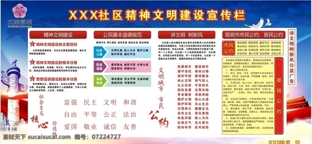 精神文明建設(shè) 精神文明 文明昆明 核心價值觀 居民公約 市民公約 創(chuàng)文