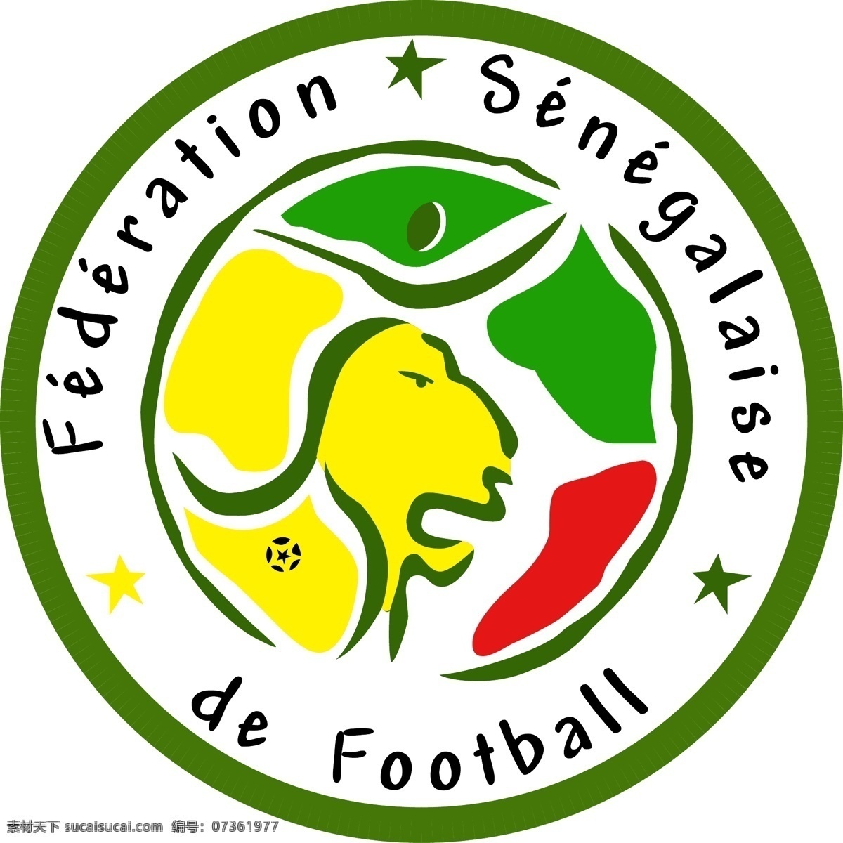 塞内加尔 足球队 队 徽 logo 足球 football soccer 矢量图 标志 运动会徽 标志图标 公共标识标志