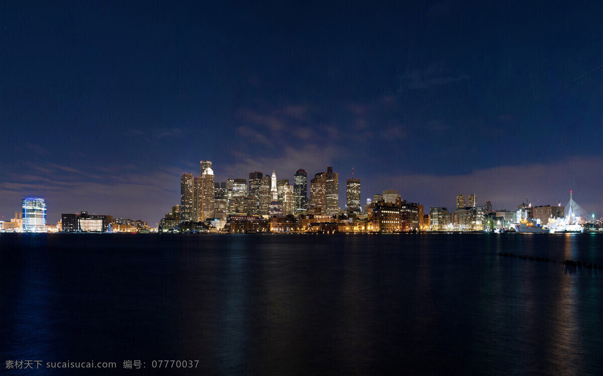 波士顿 城市 夜景 唯美 高清 建筑 绚丽 风景 自然景观 建筑景观