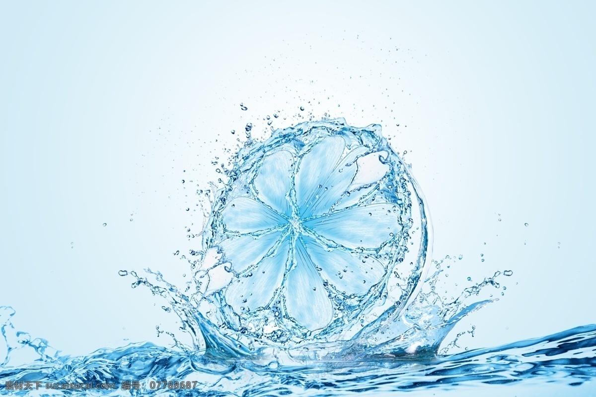 水花 水珠 浪花 檸檬 補(bǔ)水 背景 背景素材