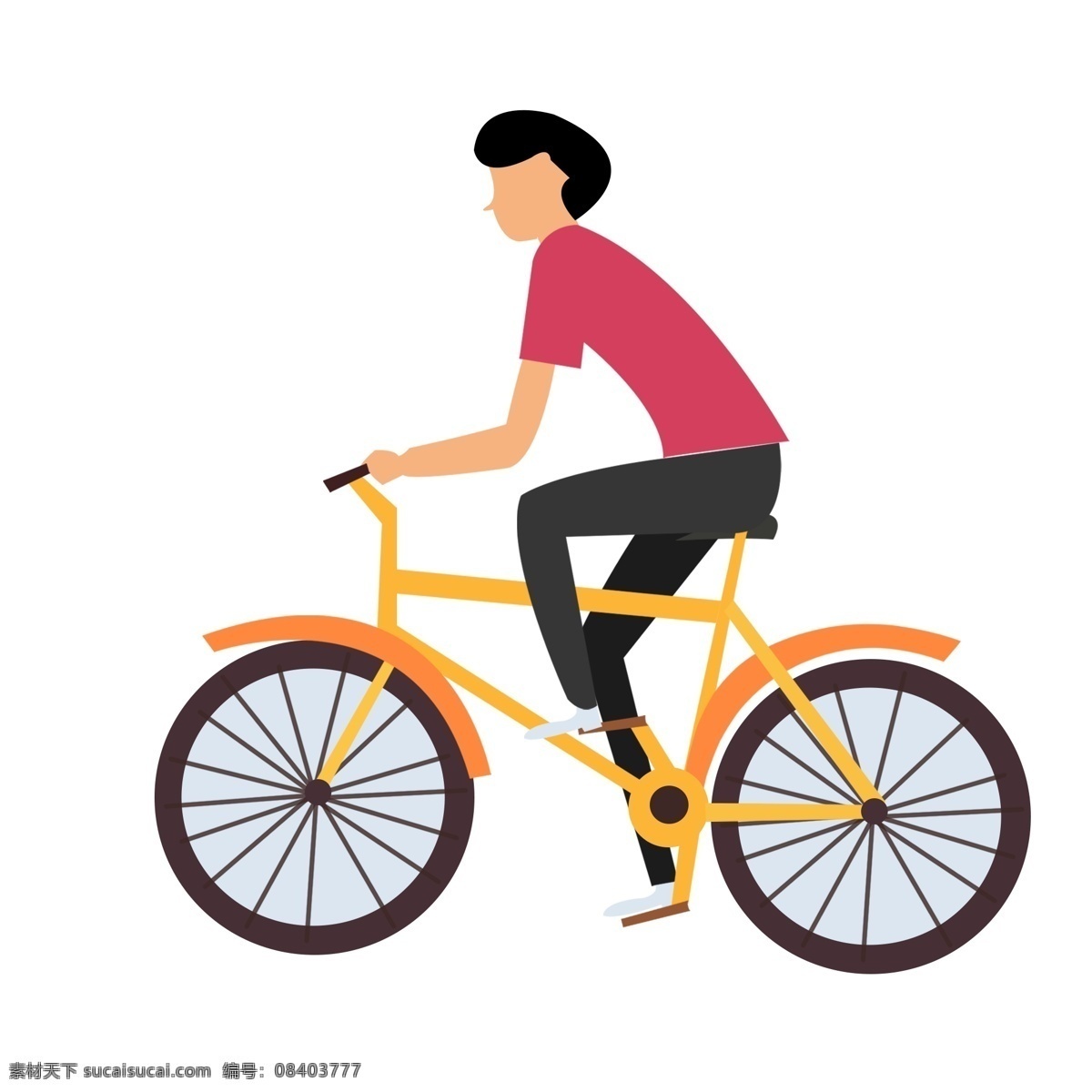卡通 騎 行 自行車 男孩 簡約 插畫 人物 旅行 環(huán)保出行 旅游 騎行