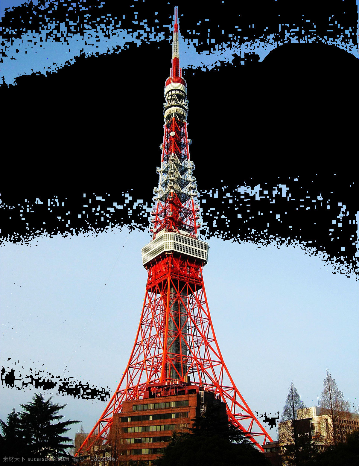 时尚 东京 塔 日本旅游 装饰 元素 东京塔 日本风景名胜 日本旅游攻略 日本印象 樱花