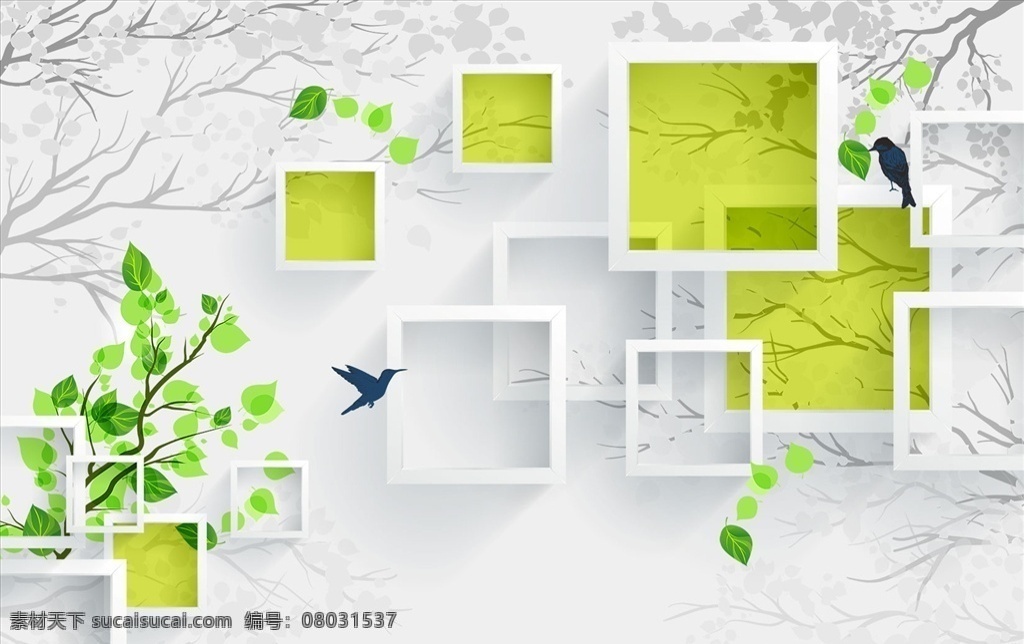 樹(shù) 框框 飛鳥 背景墻圖片 背景墻 電視背景墻 現(xiàn)代背景墻 中式背景墻 分層