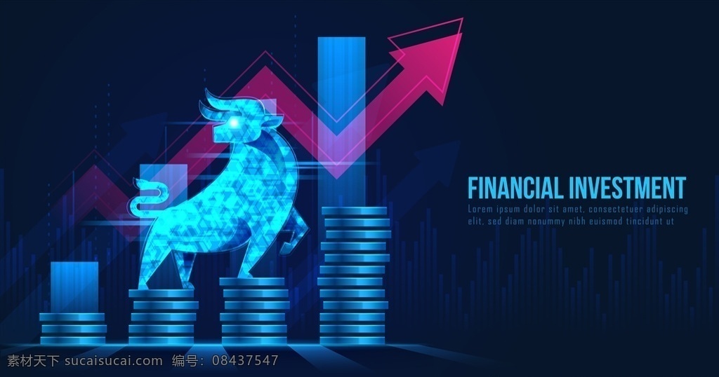 股票牛市 牛市 金融海報(bào) 橙色底 牛 金牛 華爾街牛 金融 股票 底紋邊框 其他素材