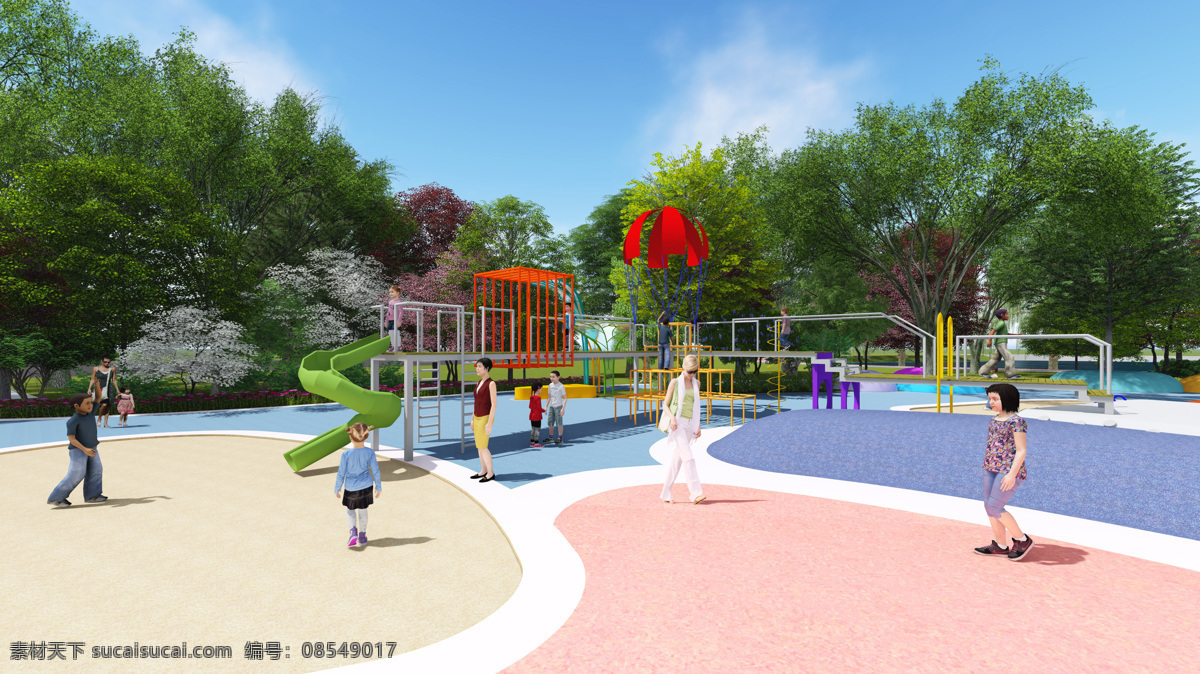 儿童娱乐 广场 效果图 园林 景观 公园 节点 环境设计 景观设计