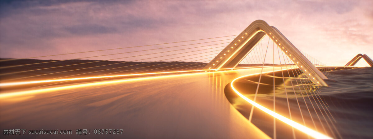 金色 大气 光效 道路桥梁 背景 道路 桥梁