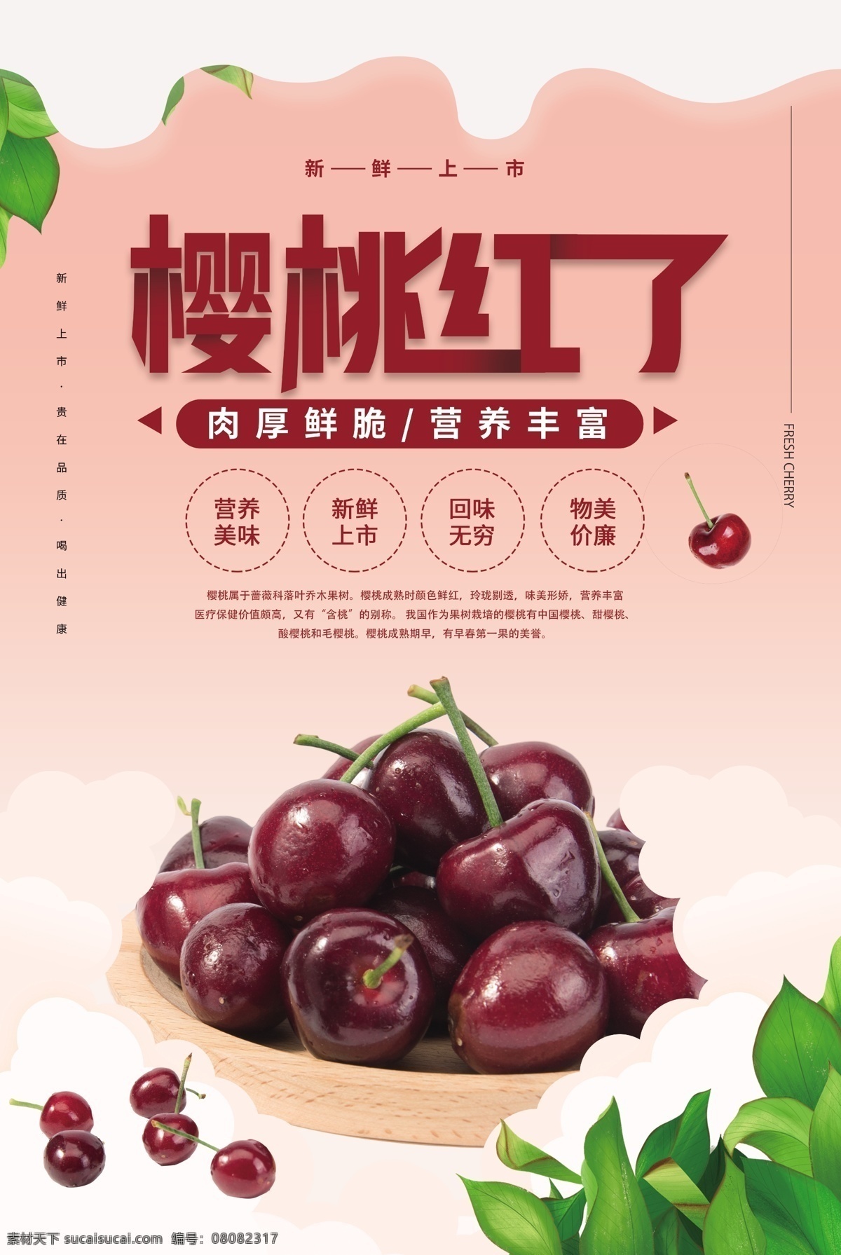 樱桃 水果 果实 活动 宣传海报 素材图片 宣传 海报 餐饮美食 类
