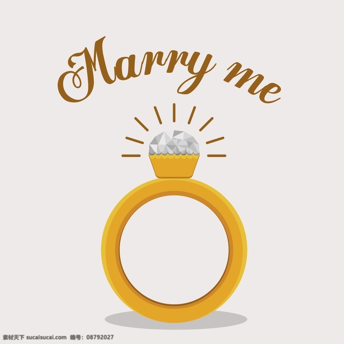 闪亮 大 钻戒 克拉钻戒 婚庆 婚姻 求婚 结婚 戒指 矢量 高清图片