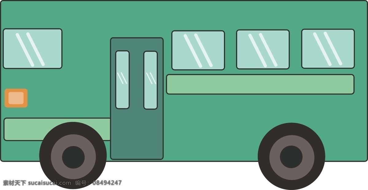 卡通 汽车 免 扣 矢量图 蓝绿色汽车 小车 卡车 车头 插画 图标 扁平化插图 交通工具 运输工具