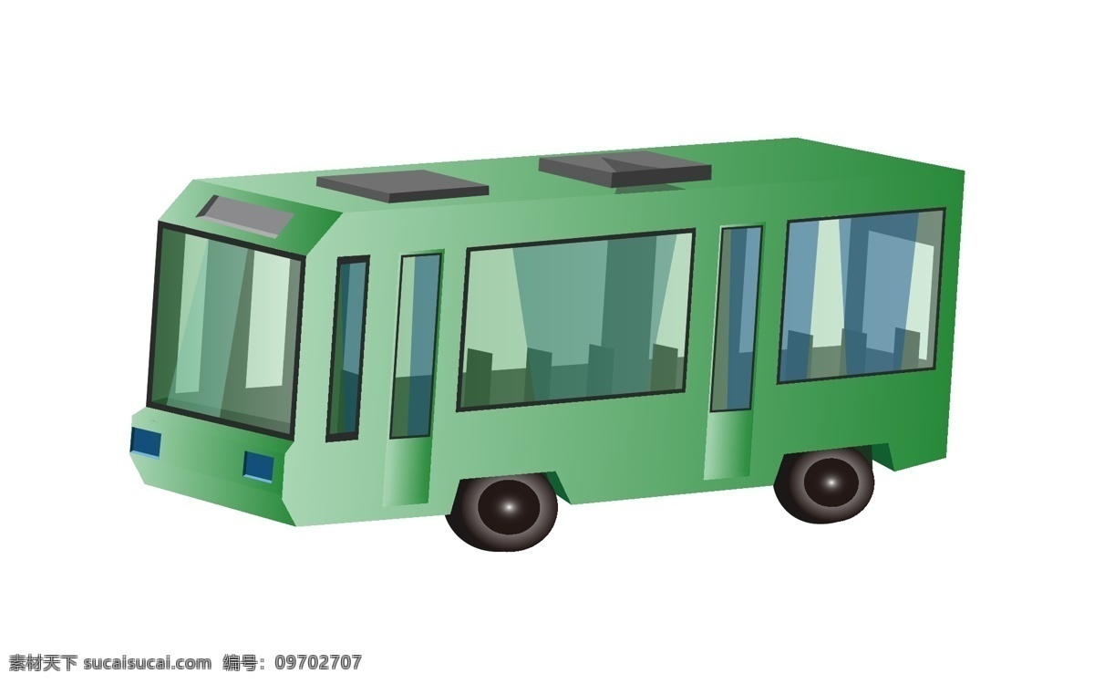 绿色 公共 汽车 插图 漂亮的汽车 公共汽车 交通工具 公共交通 绿色出行 公交车 载客车 大巴 旅游 卡通汽车