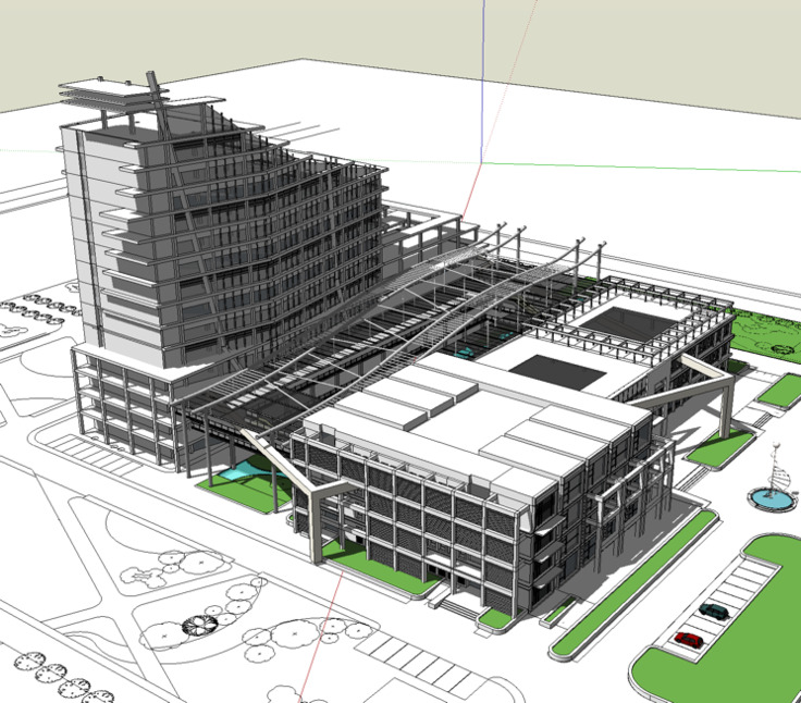 綜合 三甲醫(yī)院 sketchup 模型 skp 白色