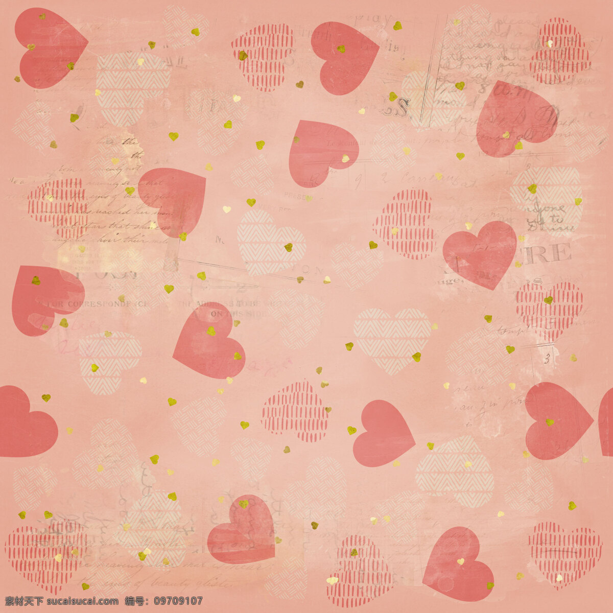 喜庆 温馨 浪漫 背景 图案 包装纸 复古纸 婚庆 红色 粉色 爱心 情人节 创意 底纹 图案设计 金色 底纹边框 背景底纹