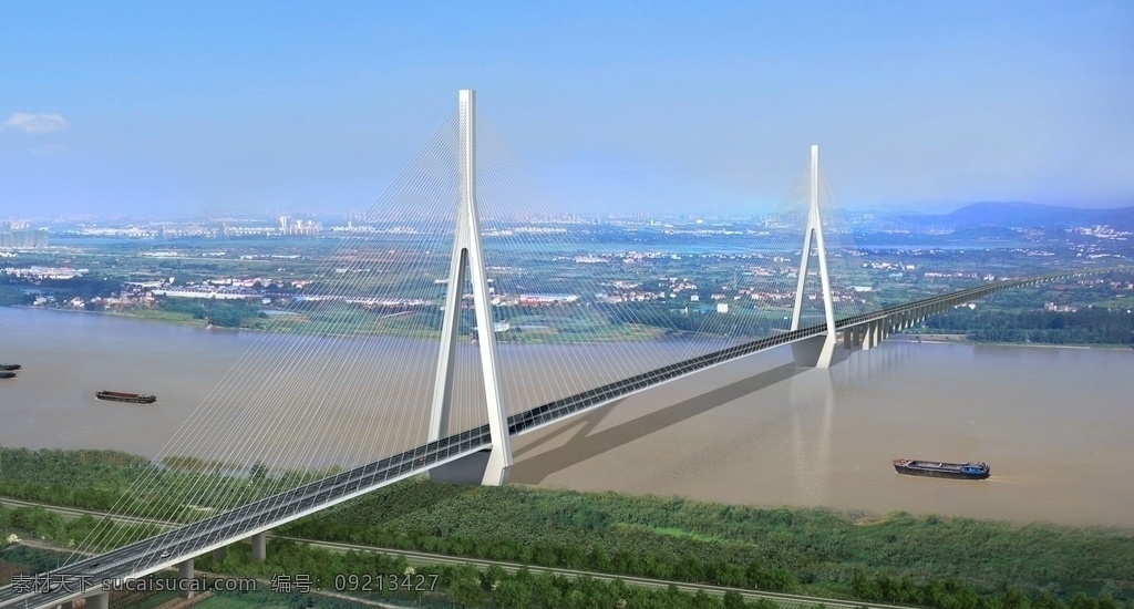 湖北 嘉魚(yú) 長(zhǎng)江 公路 大橋 嘉魚(yú)長(zhǎng)江大橋 斜拉橋 高速公路 航拍 建筑園林 建筑攝影