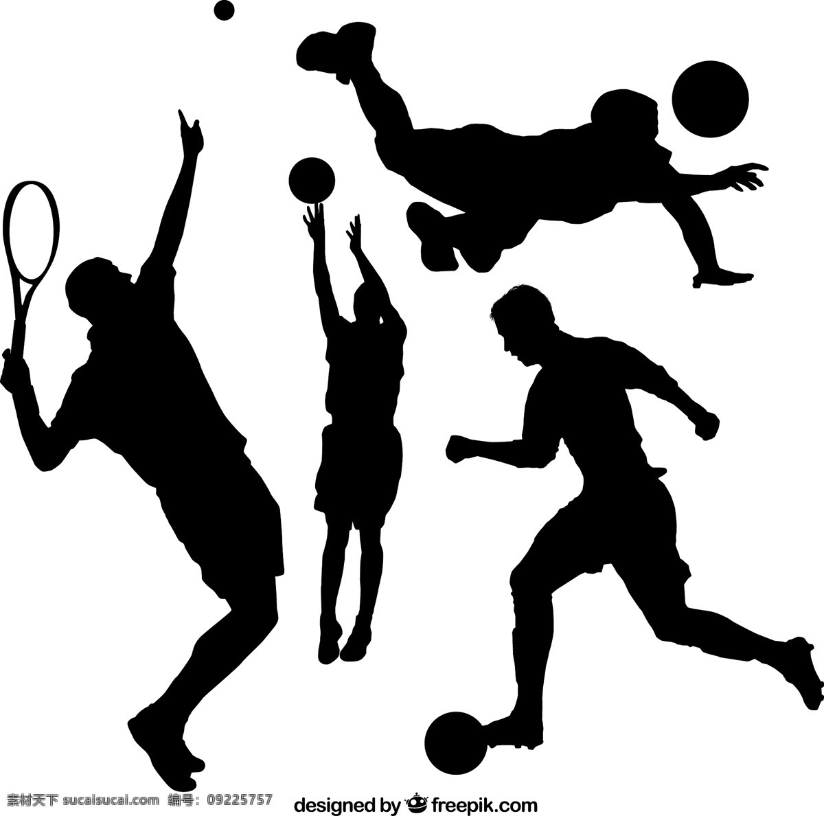 款 球类 动感 运动 人物 剪影 矢量 网球 篮球 排球 足球 男子 矢量图