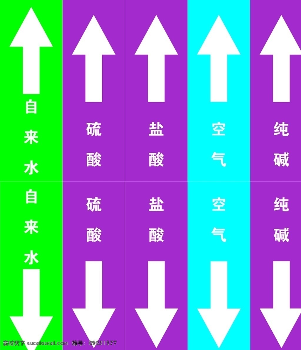 管道標(biāo)識(shí) 箭頭 綠色 藍(lán)色 紫色