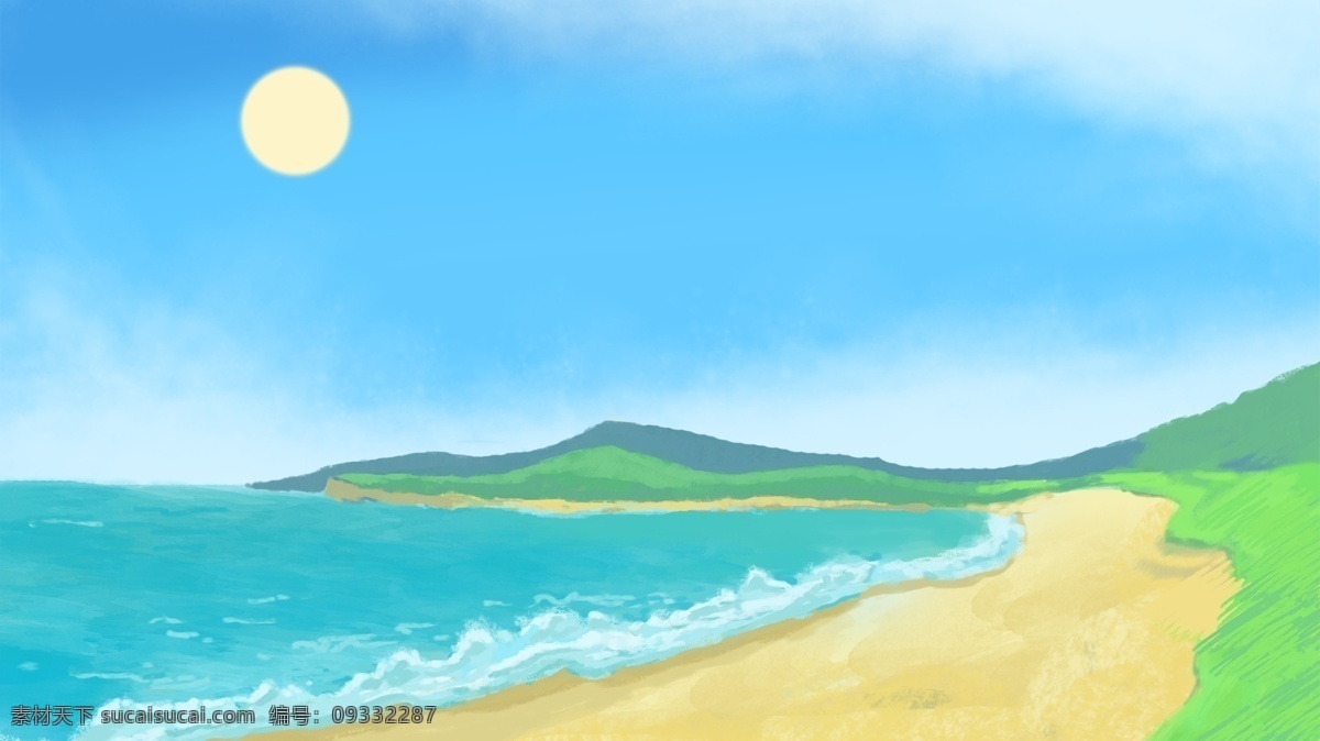 夏日 海灘 度假 背景 藍(lán)天 海洋 背景素材 廣告 大海 碧海藍(lán)天 旅游背景 海邊 背景展板 背景psd 彩色背景 背景設(shè)計 手繪背景 彩繪素材