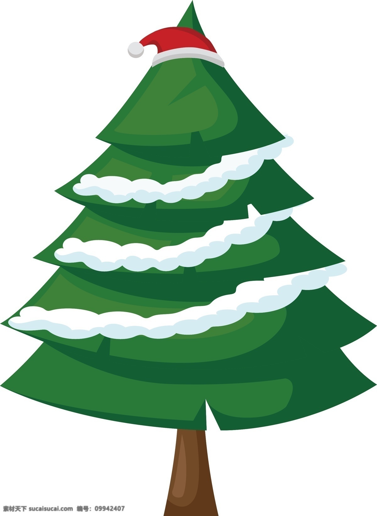 手绘 卡通 圣诞节 装饰 精美 圣诞树 原创 元素 圣诞帽 绿树 原创元素 装饰精美 小松树