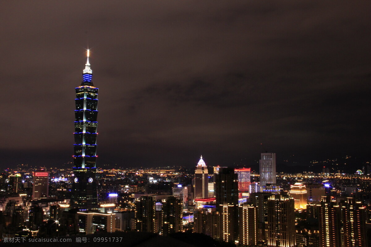 台湾 台北 大楼 夜景 101大楼 高楼 摩天楼