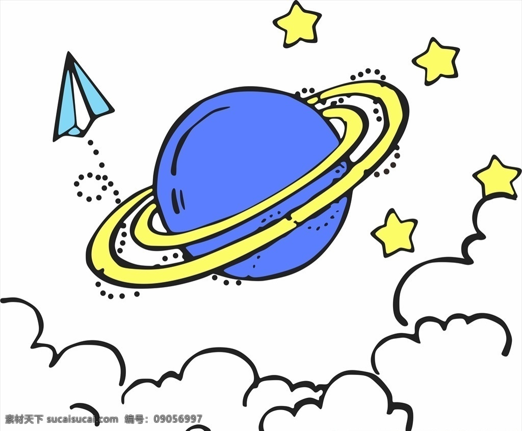 蓝色 星球 矢量图 矢量素材 卡通 简笔画 动漫动画
