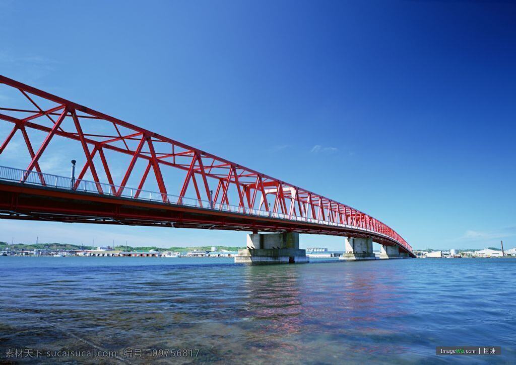 大橋 湖邊 橋下 建筑 建筑景觀 自然景觀