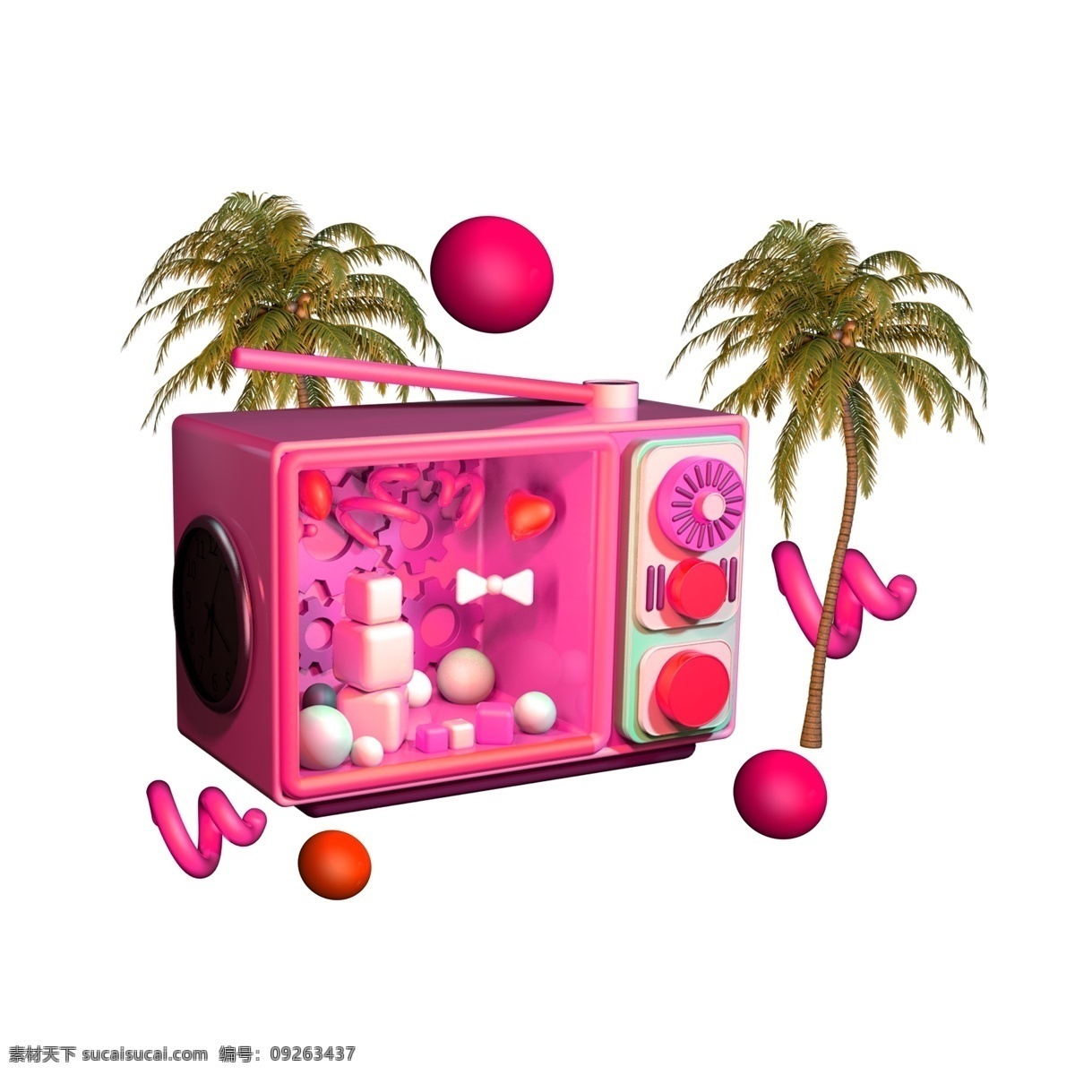 c4d 電商 風(fēng)格 家用電器 電商風(fēng)格 雙十一 促銷 微波爐 立體 空間 彩色 球體 免摳圖 按鈕 質(zhì)感