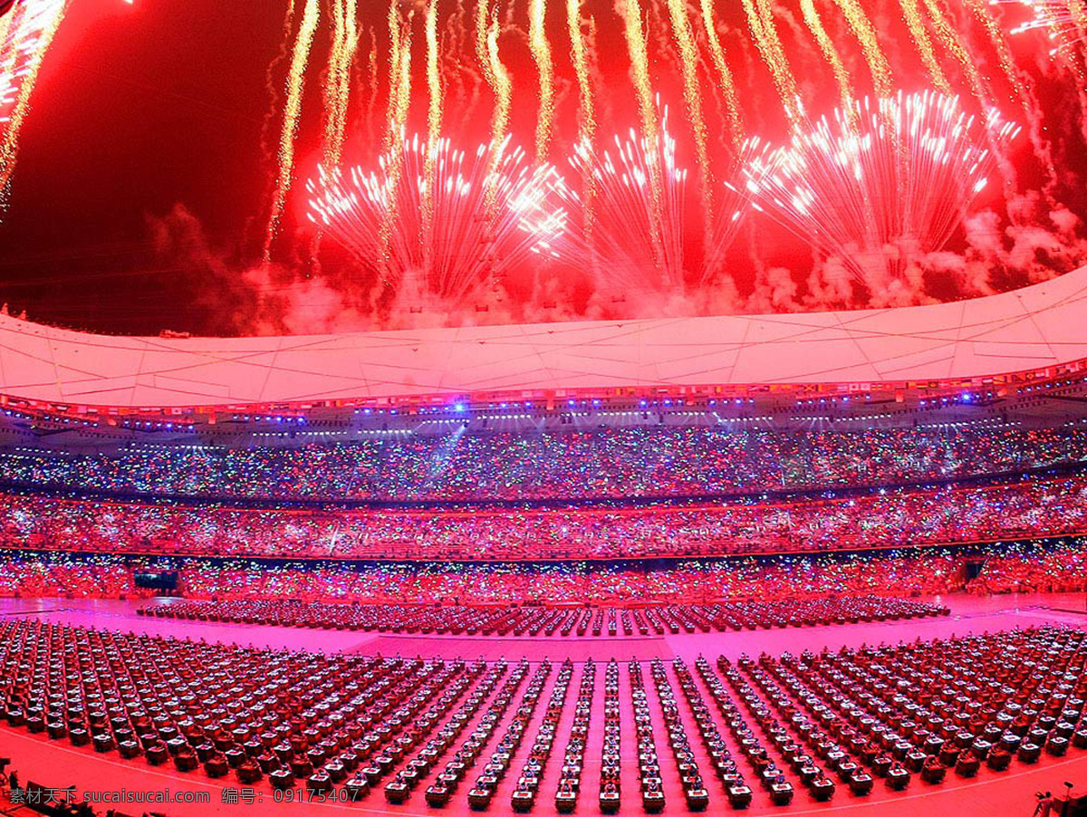 2008 年 北京 奥运会 鸟巢 开幕式 焰火 2008年 旅游摄影 人文景观 摄影图库