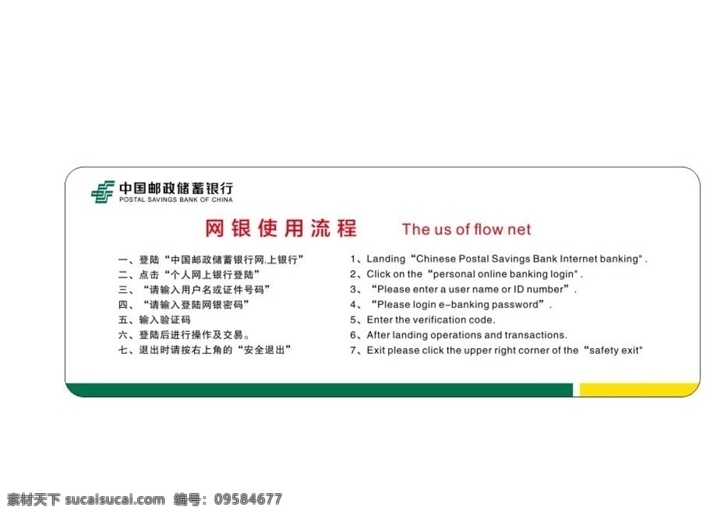 中國(guó) 郵儲(chǔ) 銀行 網(wǎng) 銀 使用 流程 中國(guó)郵儲(chǔ)銀行 網(wǎng)銀使用流程 銀行標(biāo)識(shí) 銀行標(biāo)牌 新 logo 室內(nèi)廣告設(shè)計(jì)