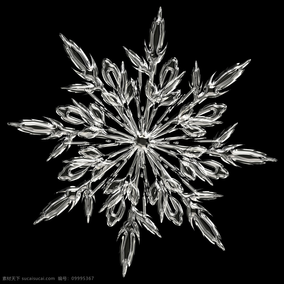 晶莹剔透 雪花 雪 水晶 花 分层 背景素材
