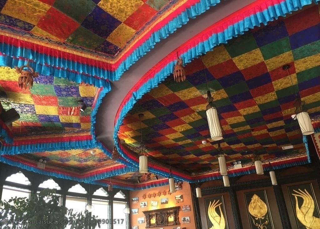 拉萨 尼泊尔 餐厅 棚顶 风格 旅游摄影 国内旅游