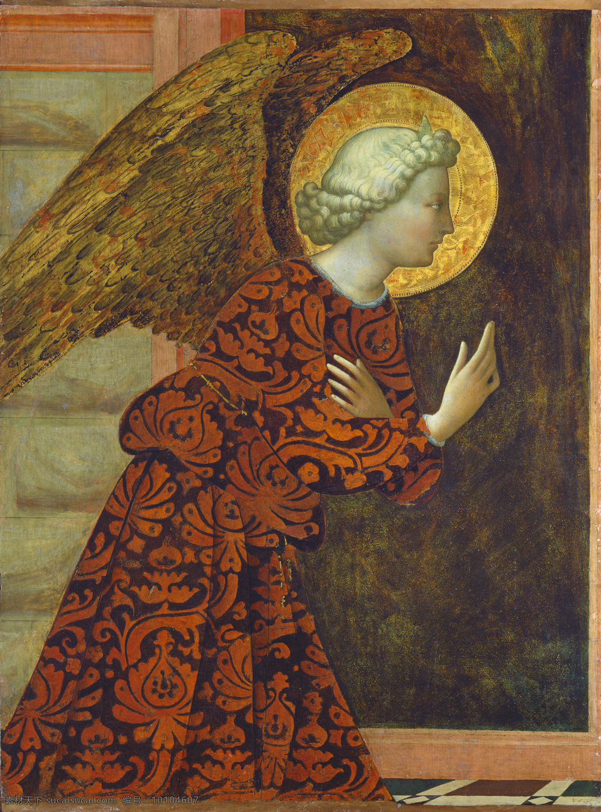 圣经故事 大天使加百列 降临人间 虔诚 报喜油画 局部 古典油画 油画 文化艺术 绘画书法