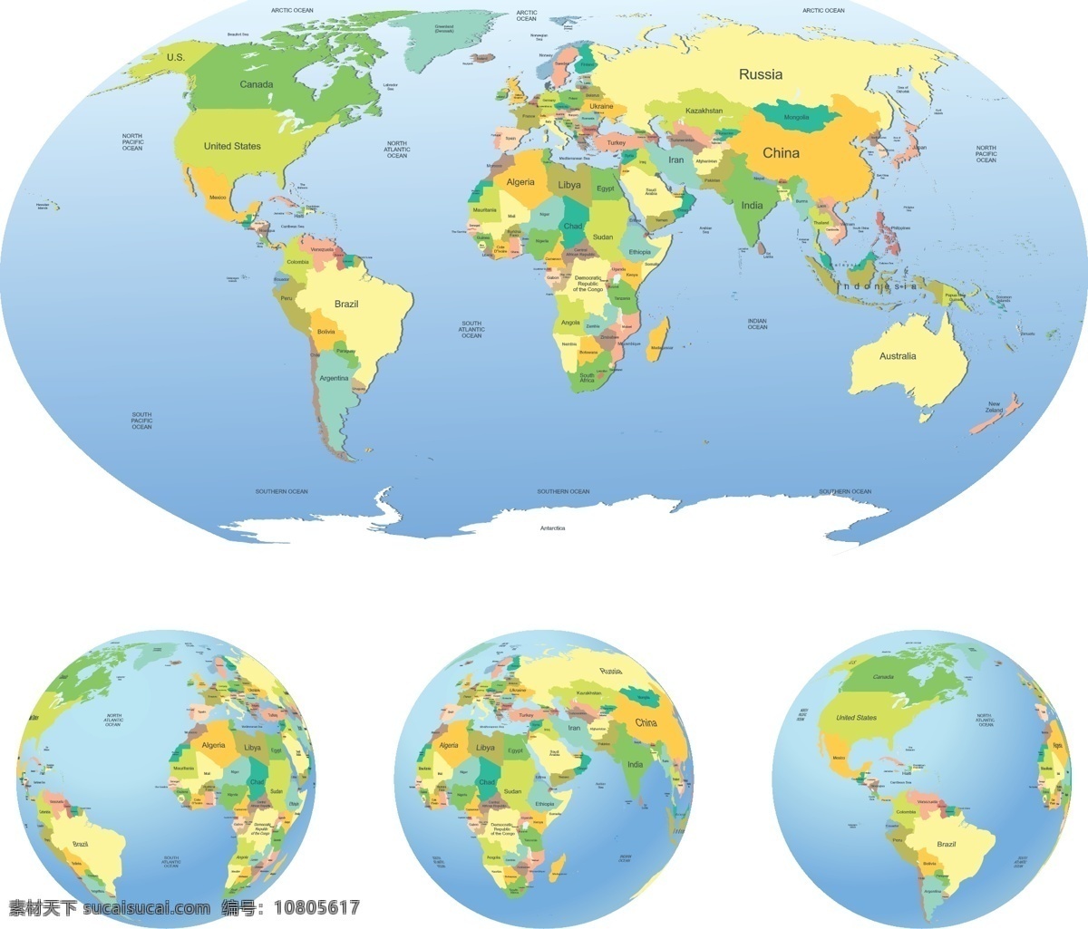 精美 世界地图 矢量 世界地理 全球世界 地图 七大洲 四 大洋 版图 环球 地形 白色