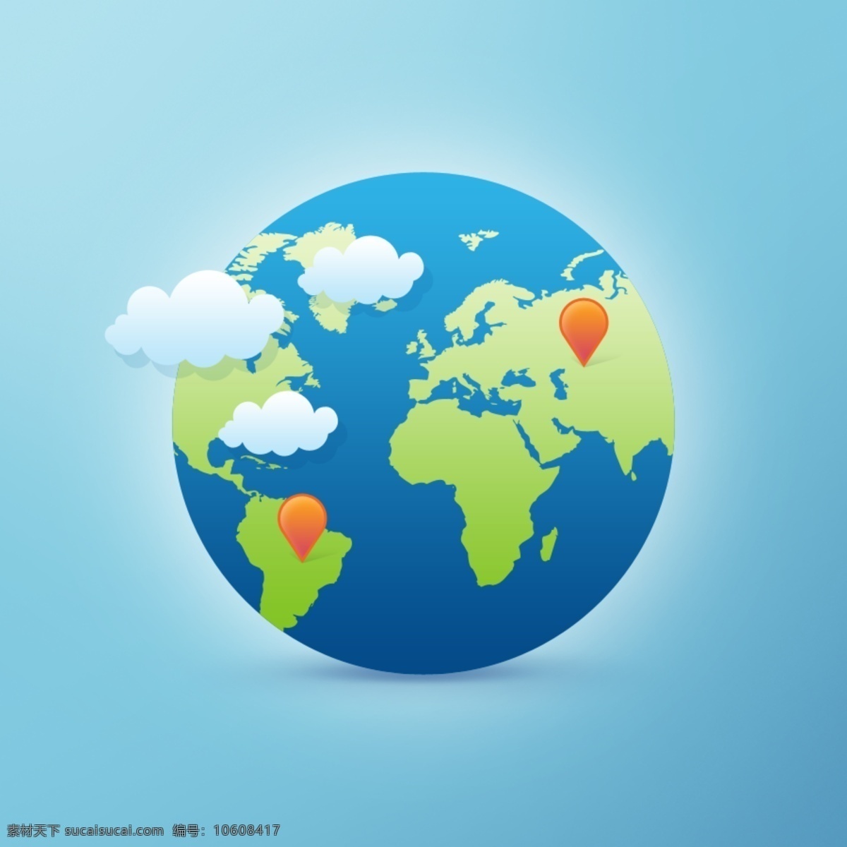 蓝色 卡通 地球 环保地球 地球元素 地球素材 蓝色地球 卡通地球 免费 分层