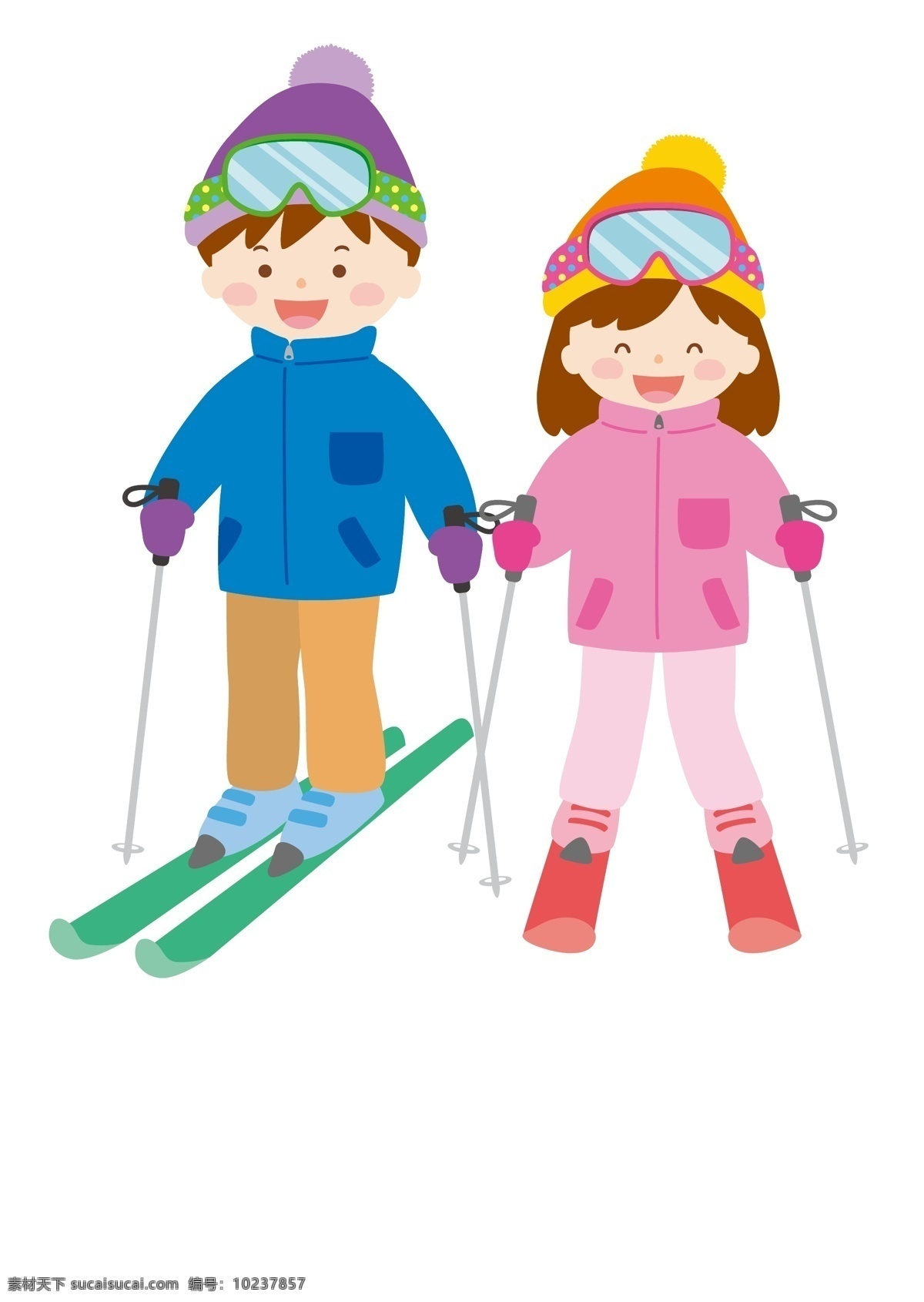 冬天 冬季 系列 卡通 滑雪 雪球 q版 下雪 免抠 原创 可爱 吃饭 同学 家人 手绘