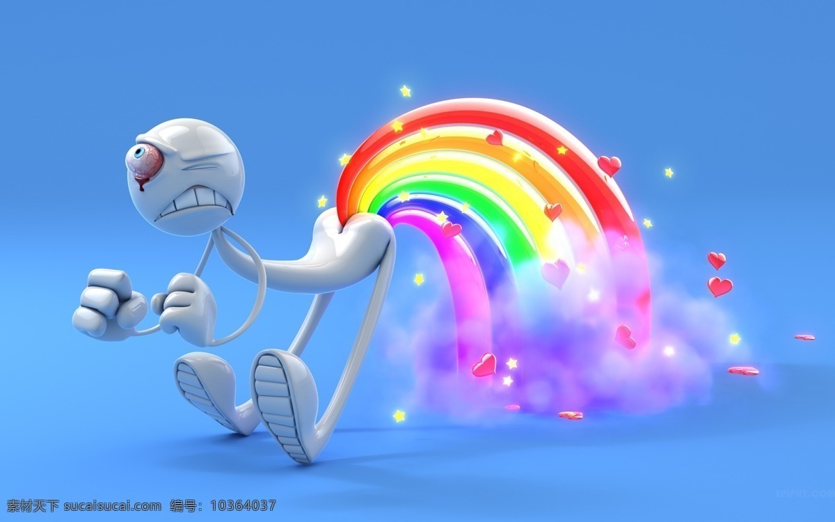 3d免費下載 3d 壁紙卡通 彩虹 高清 精美 人物 貼圖 材質(zhì)