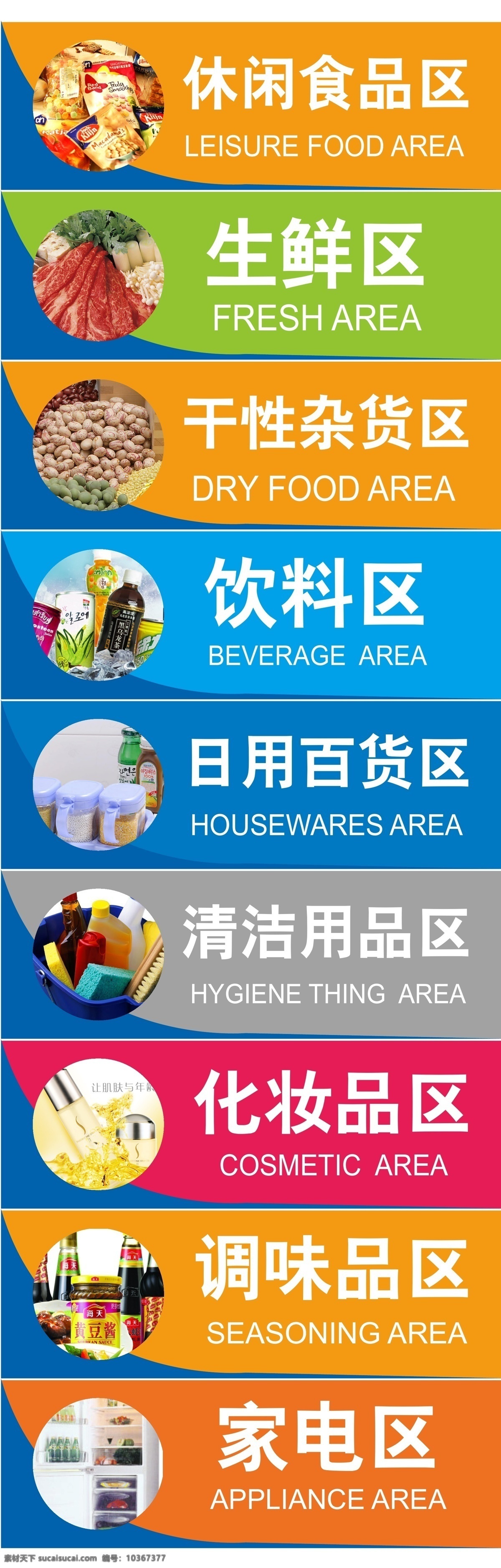 超市區(qū)域標(biāo)識(shí) 矢量