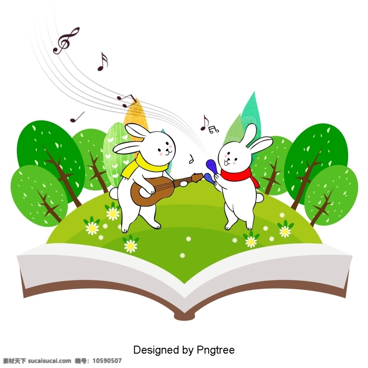 美丽 酷 卡通 可爱 手绘 世界 创意 书 漂亮 兔子 唱歌