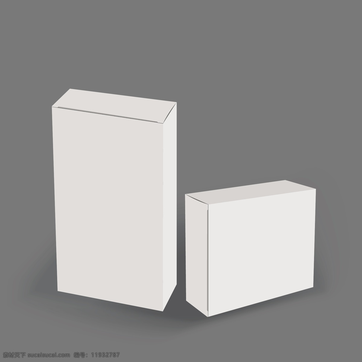纸盒包装设计 矢量图 包装设计 规格 礼品盒 纸盒 模板 样机 样本样机