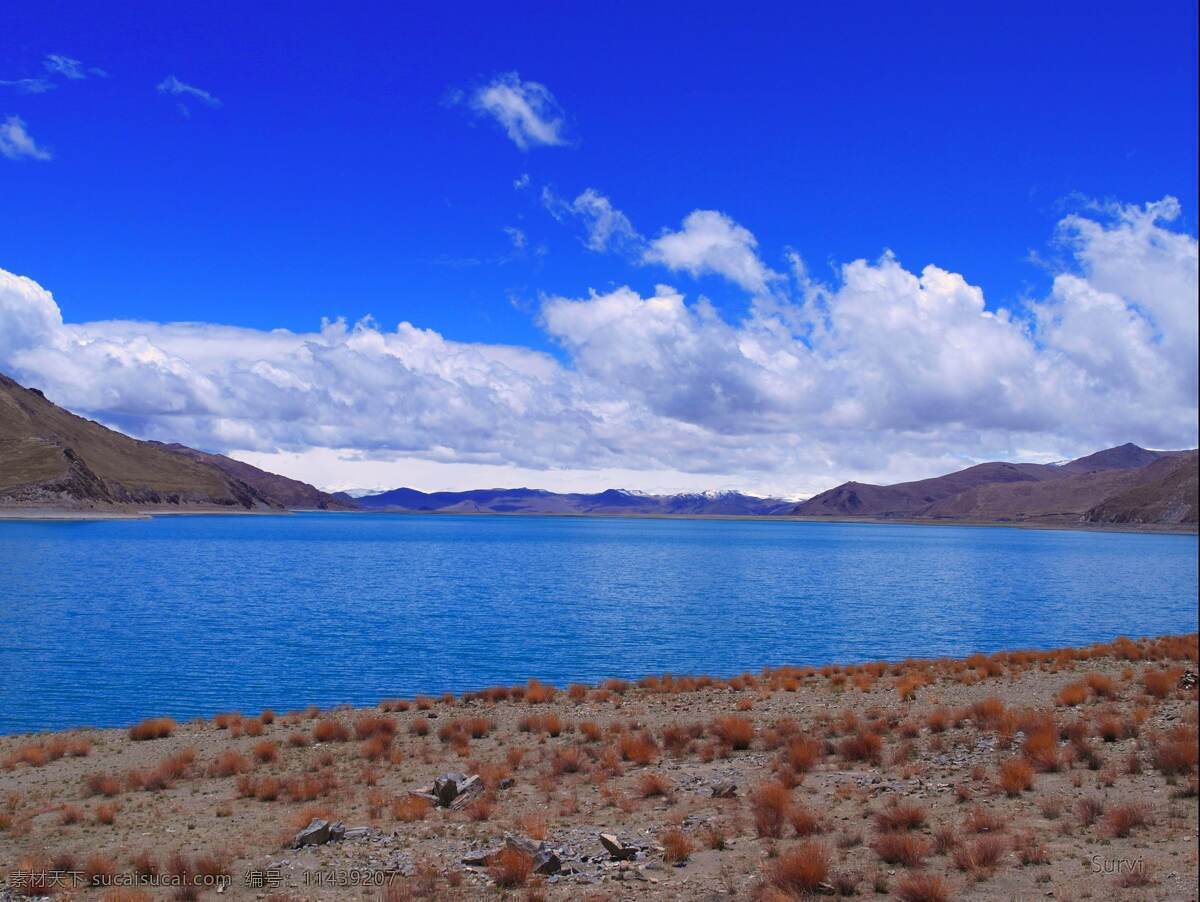 西藏 吉隆 沟 风景 吉隆沟 白云 湖水 蓝天 自然风景 自然景观