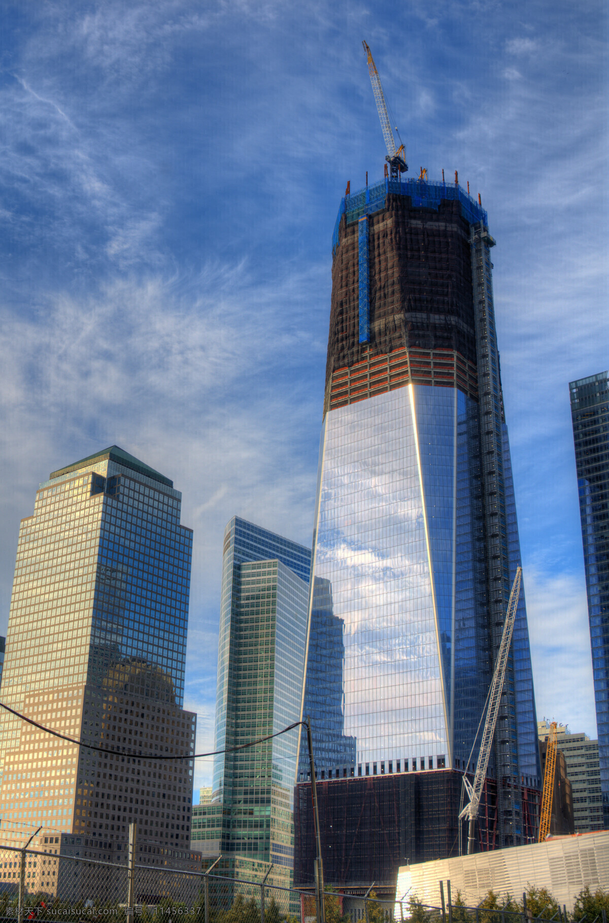 纽约 新 世贸 中心 大厦 建设 中 曼哈顿风景 纽约风景 美丽风景 高楼大厦 摩天大楼 繁华都市 美丽城市风景 城市风光 环境家居 蓝色