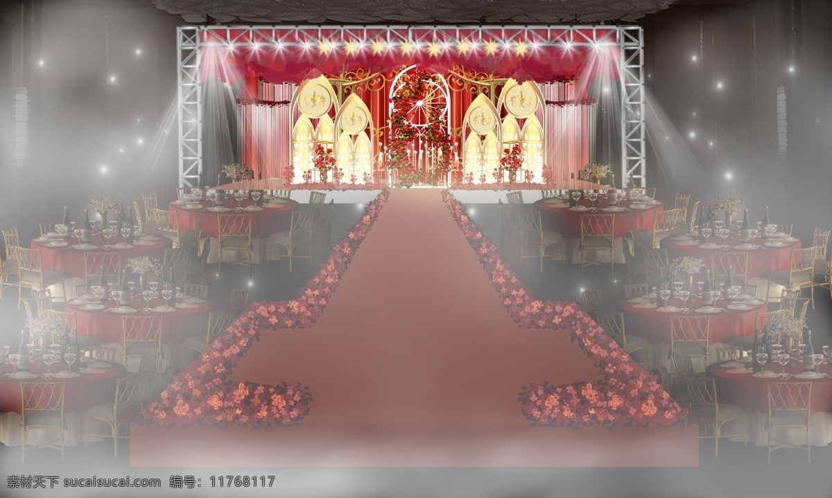 紅 金 婚禮 手繪 效果圖 低成本 紅金婚禮 歐式婚禮 婚禮手繪 小層高 低預(yù)算