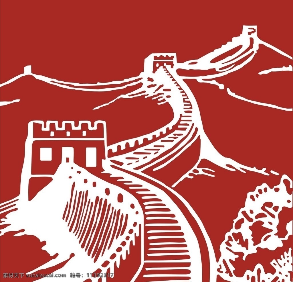 長城logo 長城矢量素材 長城模板下載 長城 矢量文件 矢量 線稿 線條圖 雕刻 風景名勝 自然景觀 建筑景觀