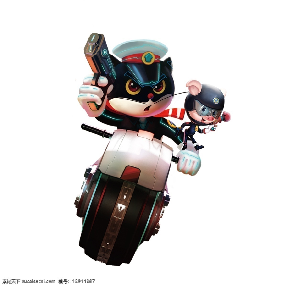 黑猫警长 动画片 童年 老鼠 摩托车