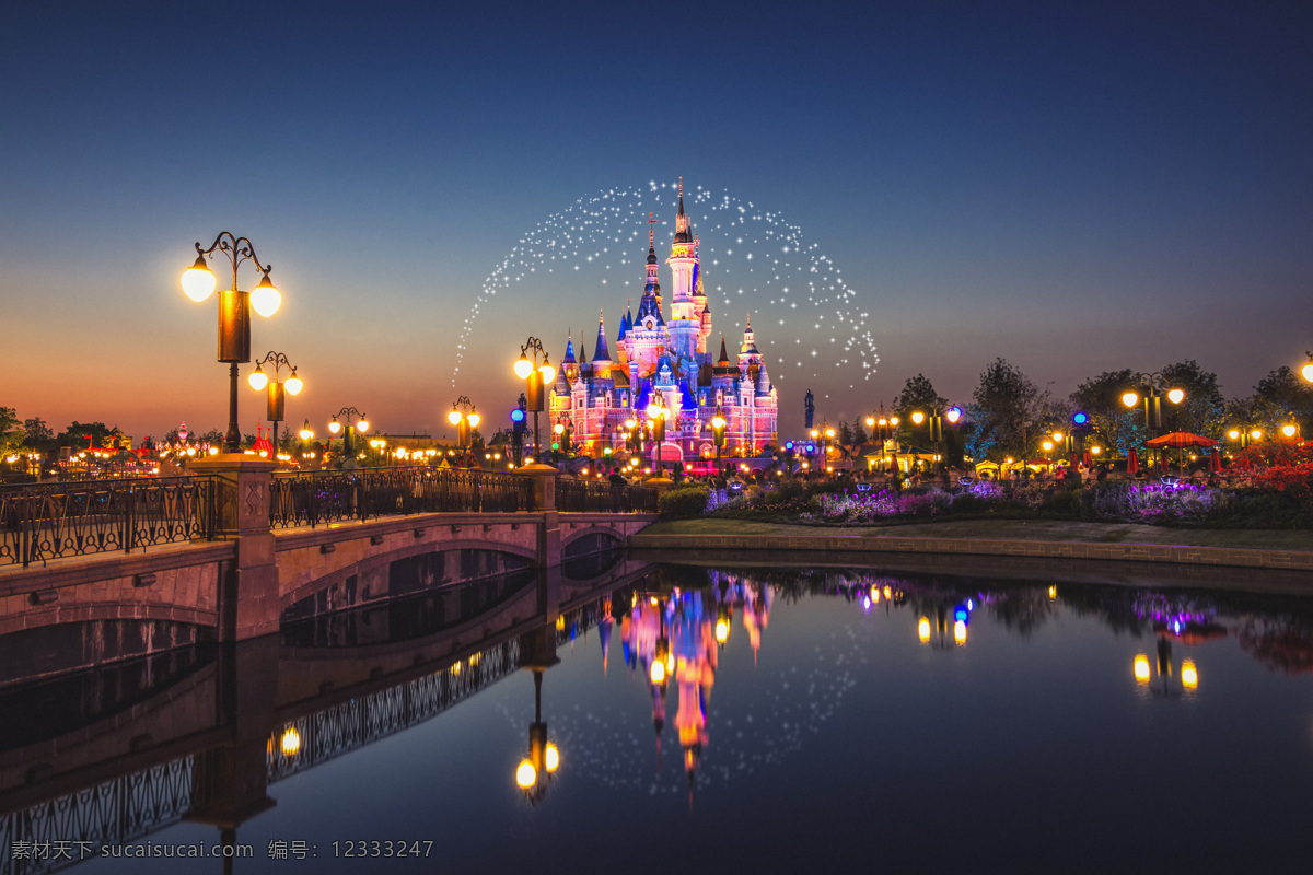 迪士尼 乐园 夜景 高清迪士尼 迪士尼乐园 上海迪士尼 美国迪士尼 建筑园林 建筑摄影