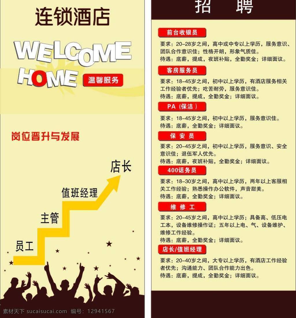 酒店 招聘 dm宣傳單 高檔 酒店招聘 藝術(shù)字 宣單 海報(bào) 人背景 矢量 招聘海報(bào)
