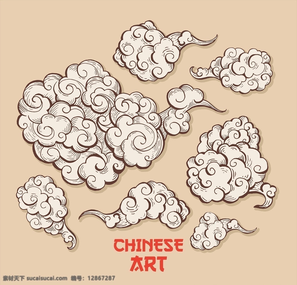 中国 风 手绘 祥云 中国风 中式 云彩 云 传统 文化 古典 古代 装饰 文化艺术 传统文化