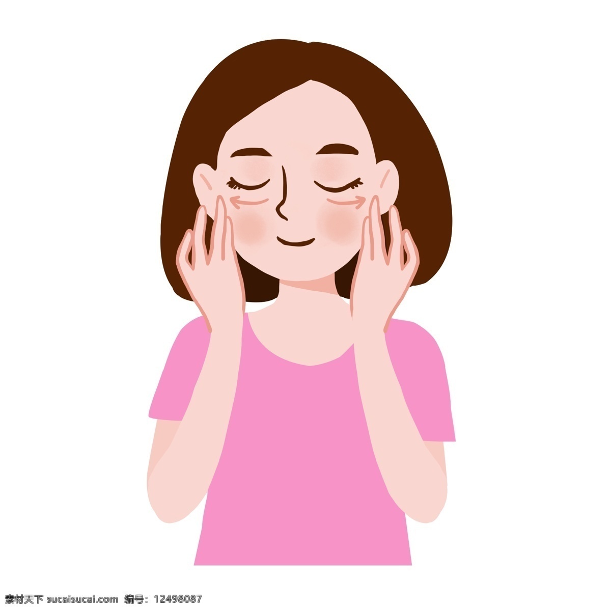 涂 眼霜 美女 手繪 卡通 圖標(biāo) 大美女 美容行業(yè) 步驟圖 使用眼霜 可愛卡通 小清新 唯美小清新