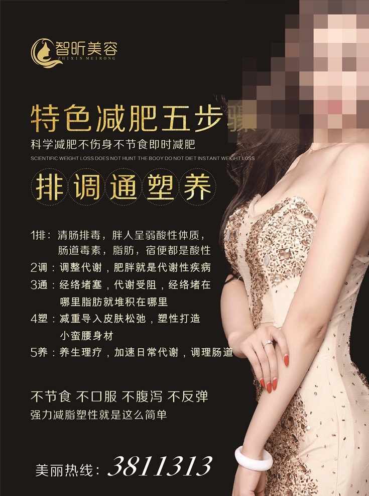 減肥海報 特色減肥 美容 五步驟 排調 通塑養(yǎng)