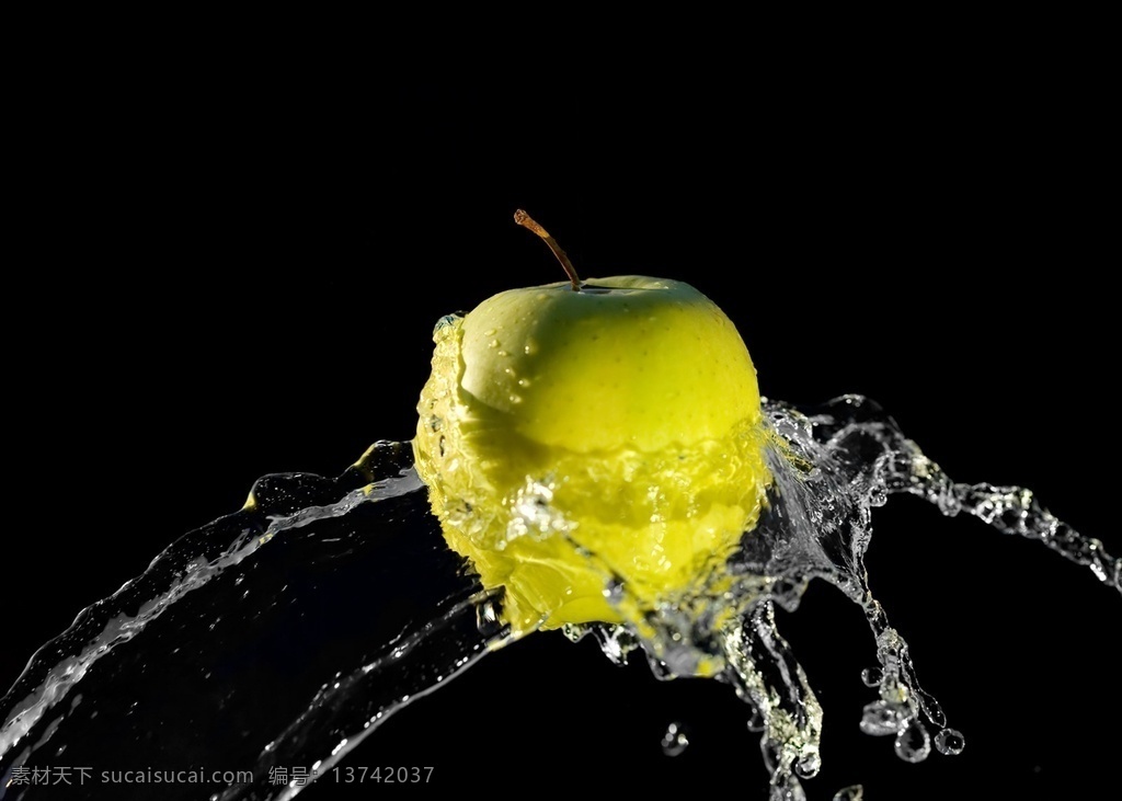 苹果 水流 水柱 果实 背景 素材图片 食物 中药 水果 类