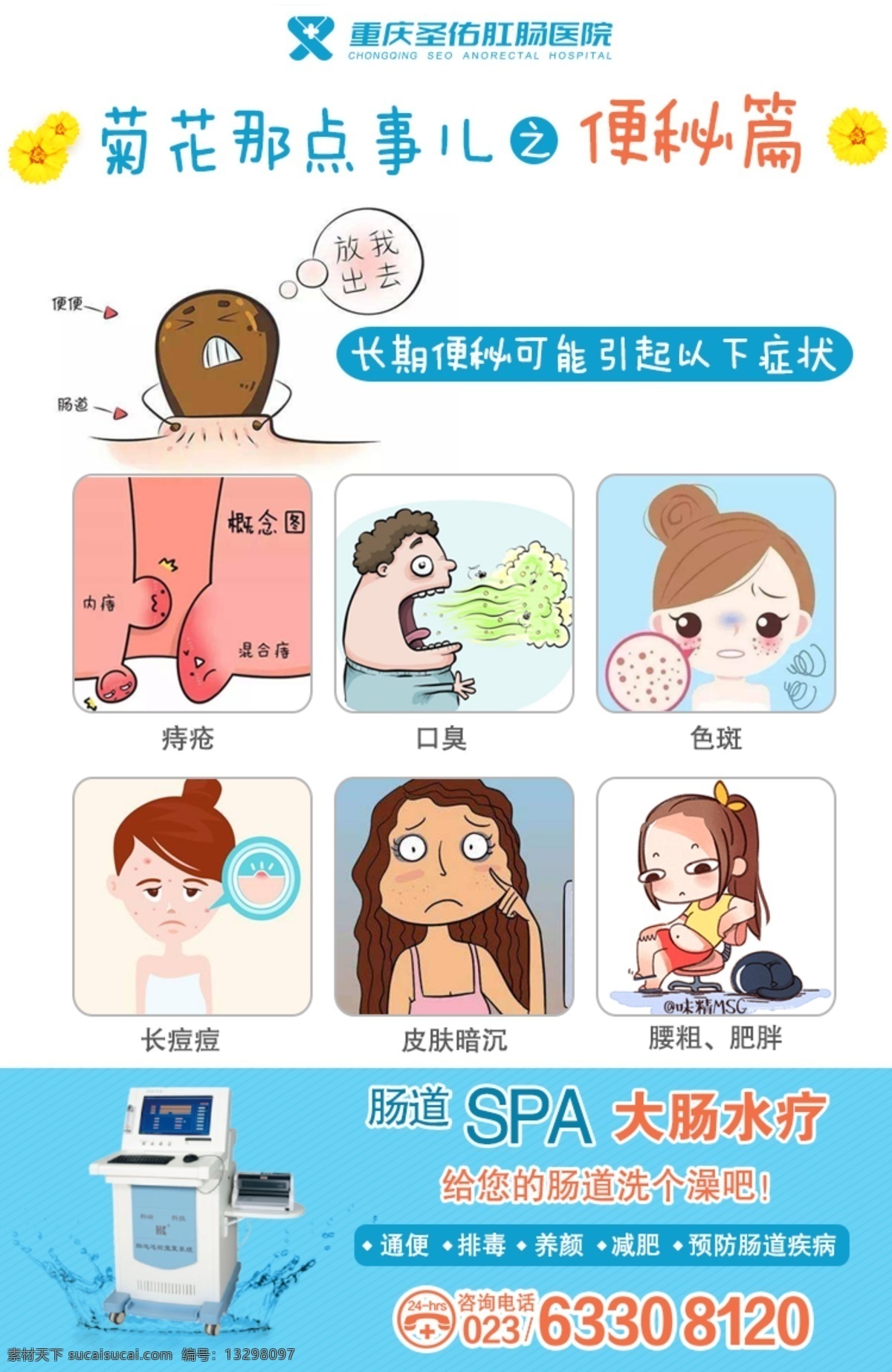 大腸水療 腸道spa 腸道洗澡 便秘 菊花 肛腸醫(yī)院 分層